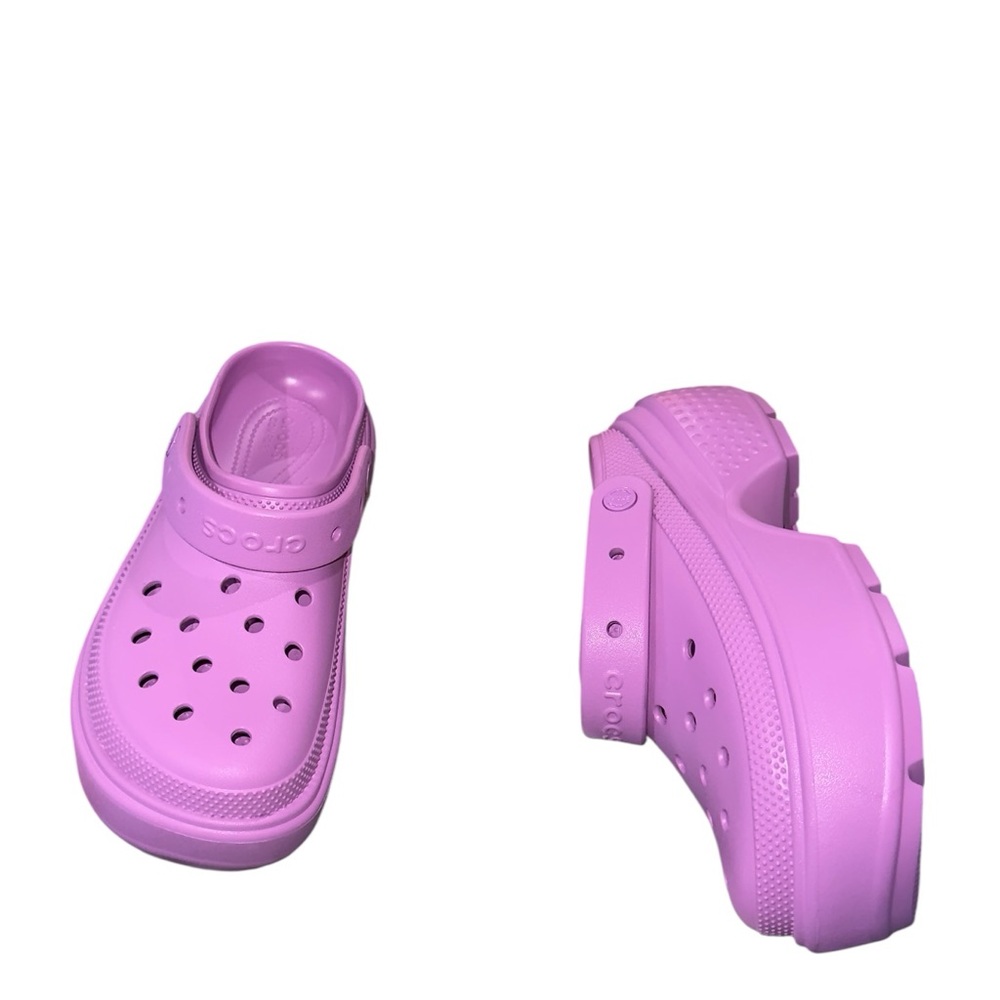 NWT Crocs Stomp 209347-6WQ Sandals Purple Slip On Platform Shoes GBO2626 M9 W 11 - Picture 10 of 11